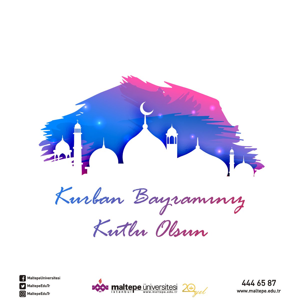 MaltepeEduTr's tweet photo. Ülkemize ve tüm insanlığa sağlık, huzur, mutluluk ve barış getirmesi dileğiyle, Mübarek Kurban Bayramı Kutlu Olsun. #iyibayramlar https://t.co/dwVMojgsy6