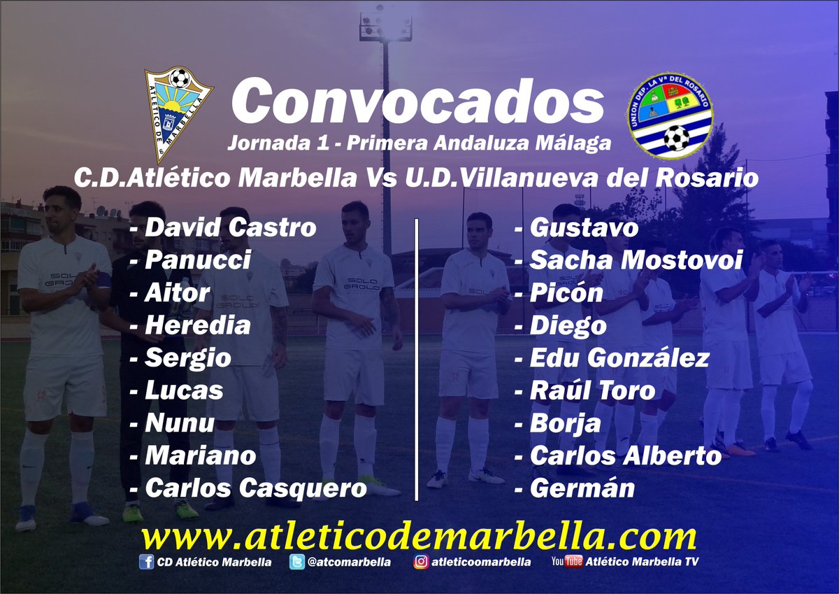 Convocatoria| Atl.Marbella Vs U.D.Villanueva del Rosario (Vie.20:30h) 

📰 👉 shar.es/1SkATw