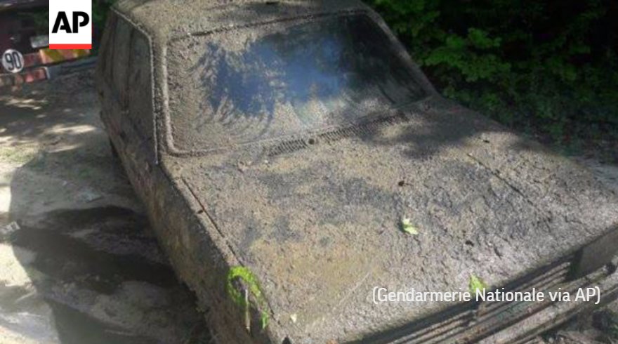 AP_Europe's tweet photo. Owner of a Peugeot stolen 38 years will get it back after French police found it in a swamp, crawling with crayfish  https://t.co/zUYjtpLiDc https://t.co/YayVRG5x1A