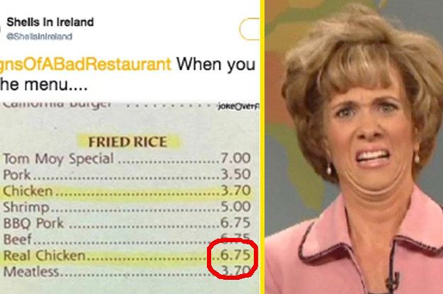 FHKnipp's tweet photo. Twitter Asked People For "Signs Of A Bad Restaurant" And The Responses Were Great #signsofabadrestaurant https://t.co/pgj94dlljK https://t.co/CRf24ArNbi