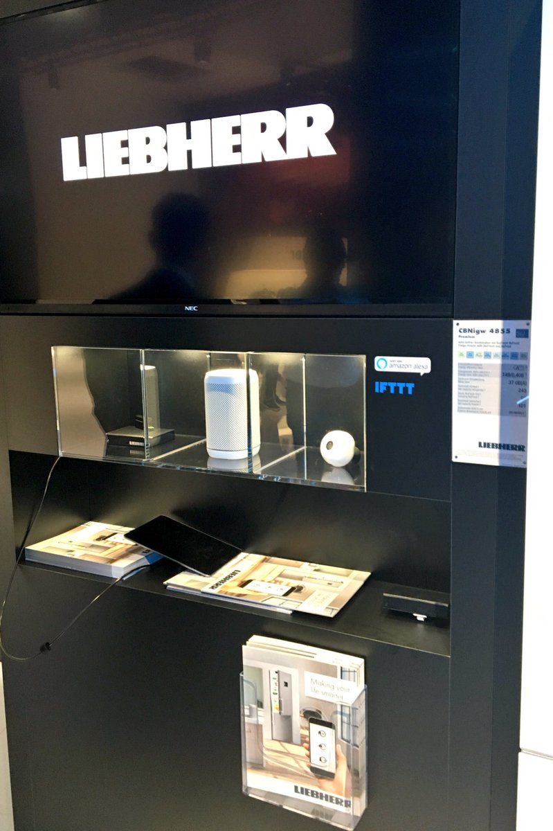 FabricofThings's tweet photo. Smart thinking from @Liebherr with FridgeCam and VoiceControl in partnership with @Smarter_AM #IFA17 #smarthome #IFAtechnews https://t.co/8THZvsCxcO