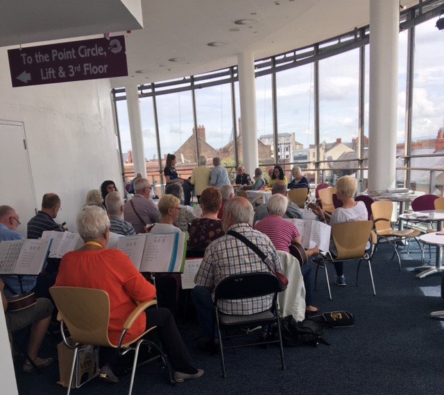 arcstockton's tweet photo. Lovely music coming from #SilverUkes this afternoon as part of #memorylanecafe! #FridayFeeling https://t.co/q0kr7jzkgr