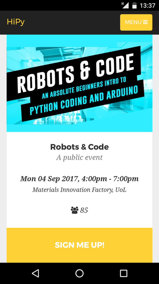 hipyliv's tweet image. Time is running out. #RobotsAndCode registration closes at 5pm today! www
HiPy.uk.
