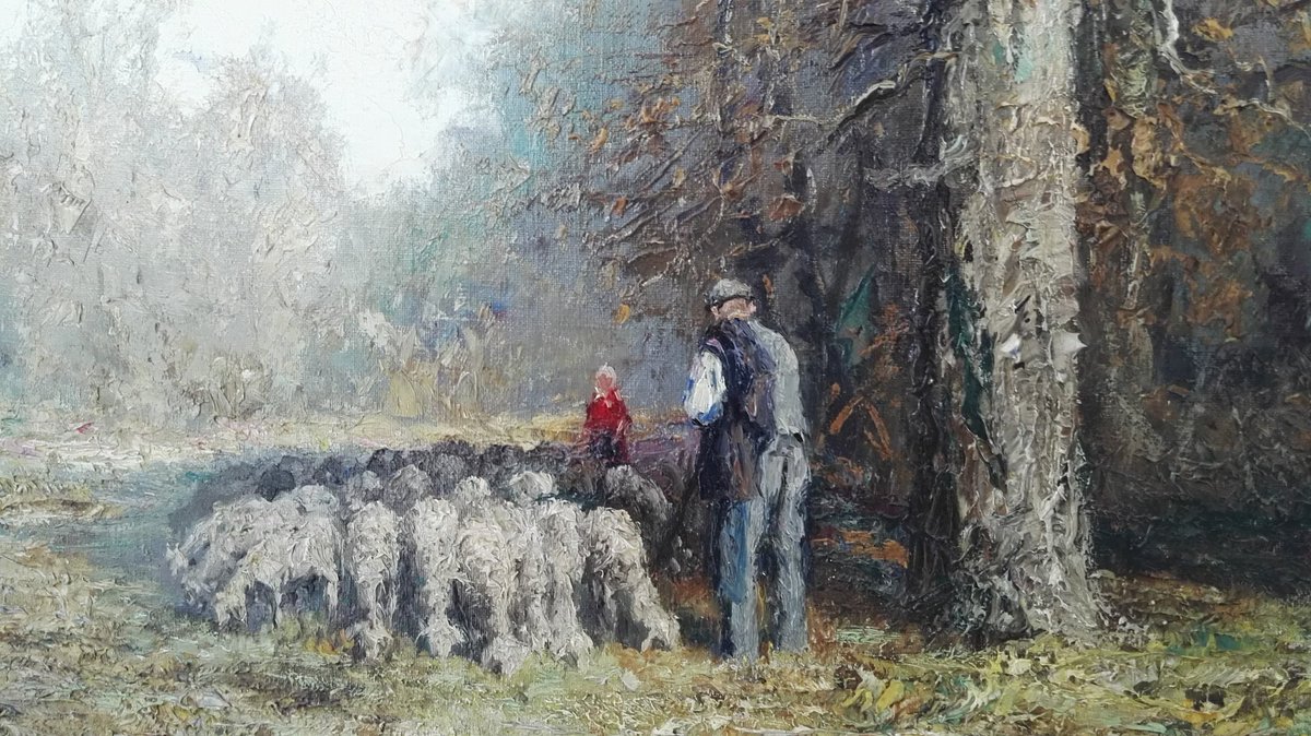 SiobhanvGordon's tweet photo. Otto #pippel born 1878 #lodz died 1960 #Munich #Herbst #Autumn #sheep #farmer #landscape #detail https://t.co/2Ku1nF41n6