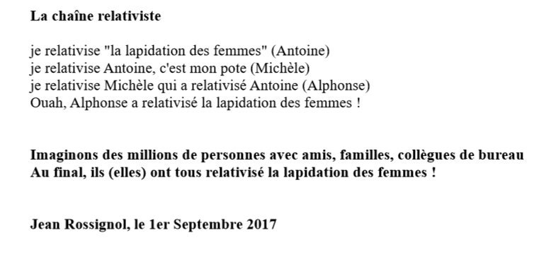 jeanrossignol's tweet image. La chaîne relativiste 
Exemple avec la lapidation des femmes pronée par Tariq Ramadan

Frères Musulmans (dont se revendique l'asso Lallab)