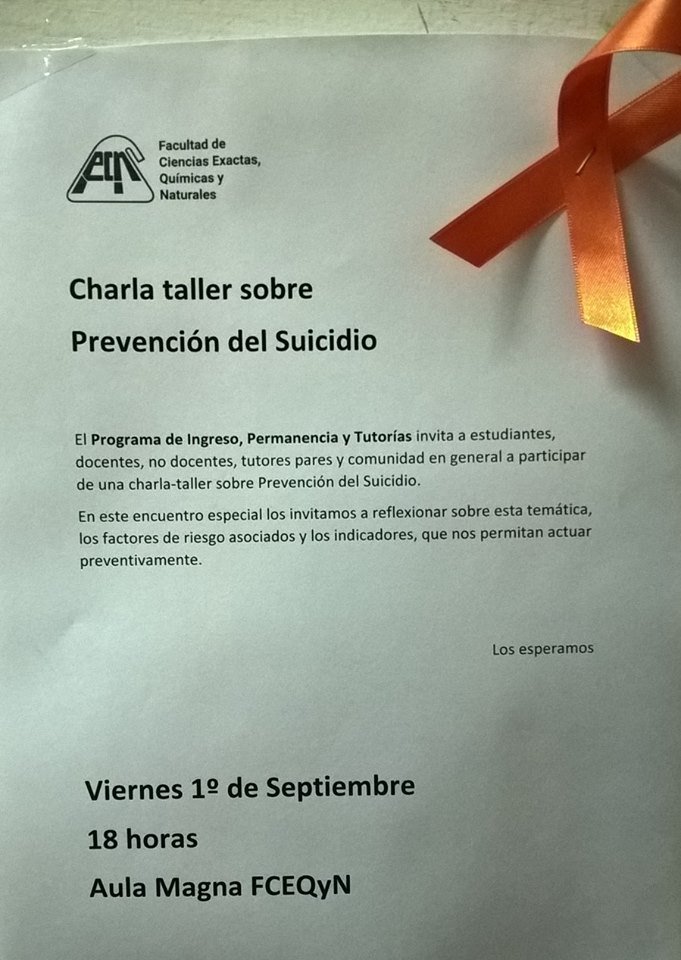 fceqyn's tweet photo. Este viernes 1/9 a las 18
Aula Magna#FCEQyN
Una charla especial para reflexionar
Organiza:Programa de Ingreso, permanencia y tutorías FCEQyN https://t.co/ICNna2wtG2
