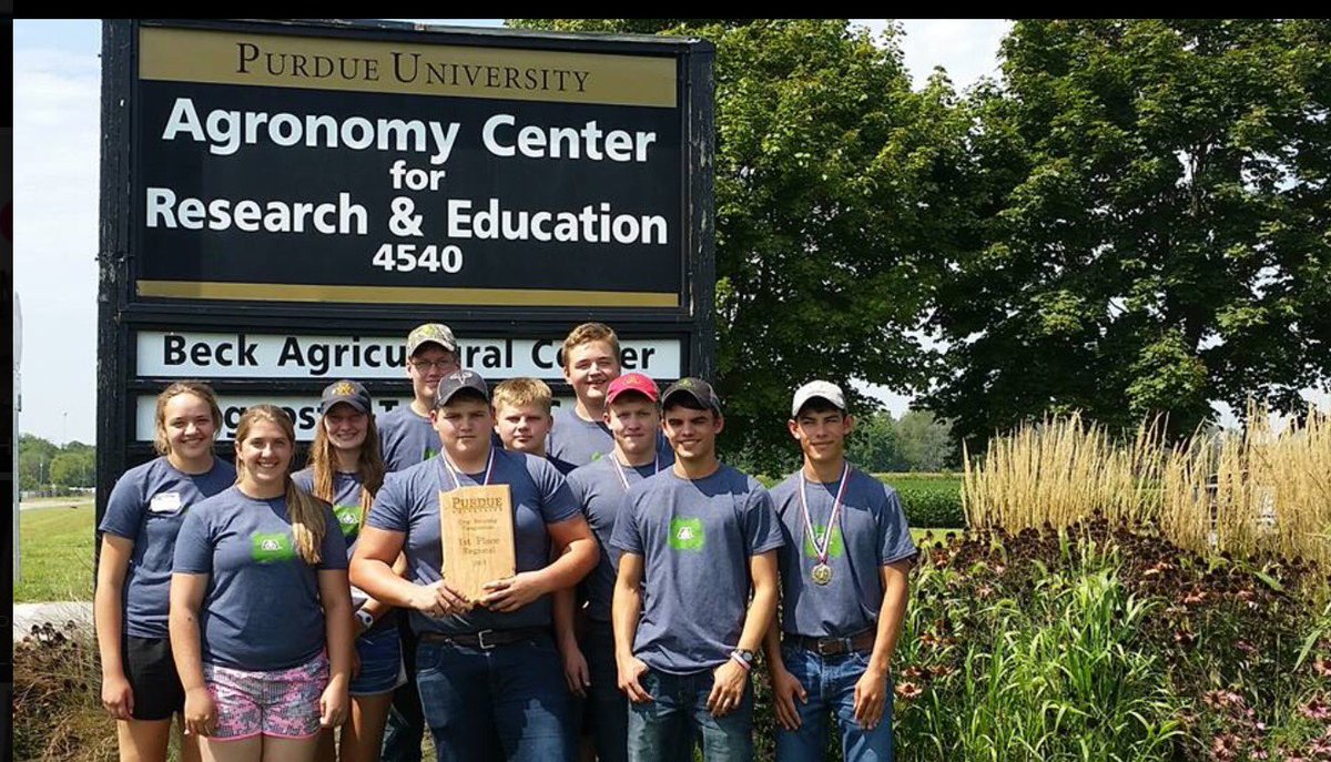 ClaytonCrops's tweet photo. Competing at the regional competition in Purdue was a success! Team 1 placed 1st! Also toured the Purdue campus and agronomy buildings! https://t.co/zVCeFCfwbD