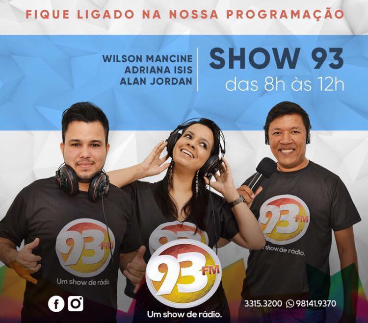 93UmShowDeRadio's tweet photo. No ar o melhor programa da manhã. Ouça o #Show93: https://t.co/N1RbLmf9aE https://t.co/B2rvM40kKK