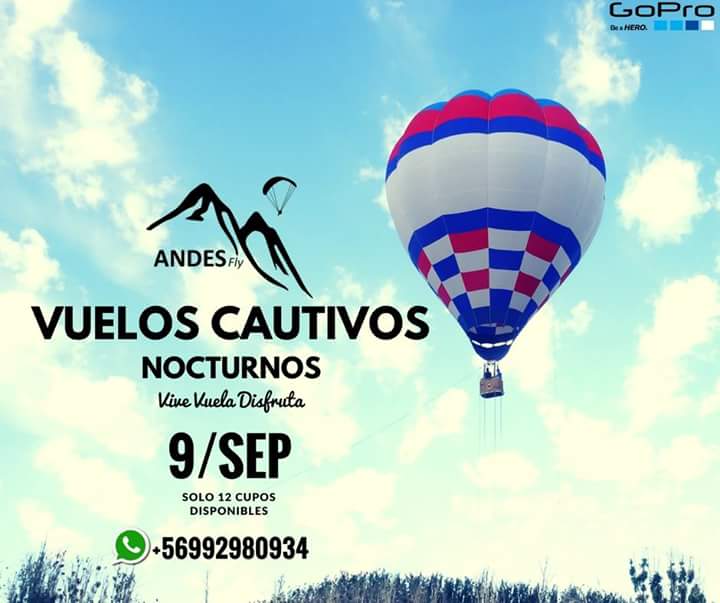 FlyAndes's tweet photo. Ven a vivir otra nueva experiencia y se parte de la jornada de vuelos cautivos nocturnos en Globo Aerostático en el Valle de Elqui https://t.co/l93FFednWs