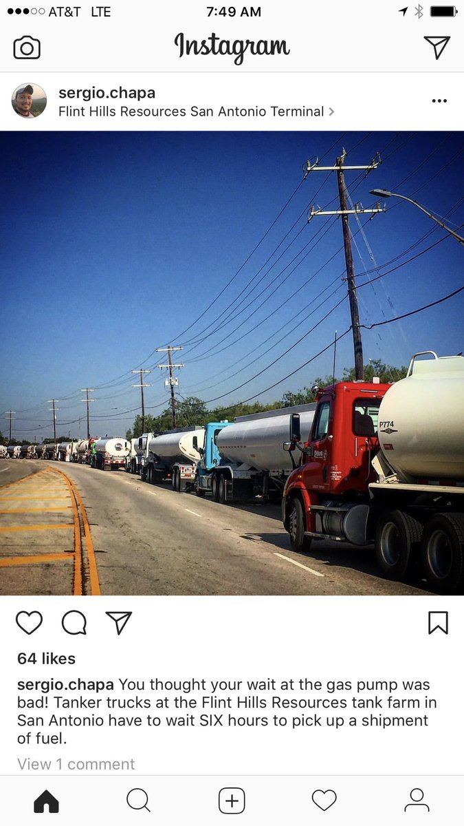 RyanSitton's tweet photo. There's gas. We just have to get it to pumps (see pic, working on it). When people panic and fill up unnecessarily, makes it harder. https://t.co/TJV4teMZkB