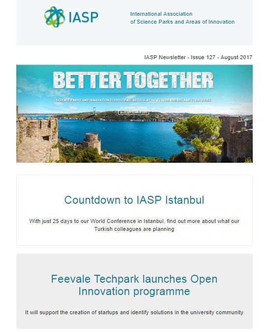 IASPnetwork's tweet photo. The IASP newsletter is out now, with all the latest from #ScienceParks &amp; #AreasOfInnovation around the world https://t.co/qIAiOvtPgm https://t.co/H2JDANb3Ip