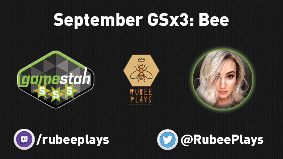 Gamestah's tweet photo. We're pleased to announce our September Spotlight Streamer: @RubeePlays

📺 /rubeeplays -> https://t.co/U1PIwgg3Lb

#GSx3 https://t.co/xwsOWfx8Vd