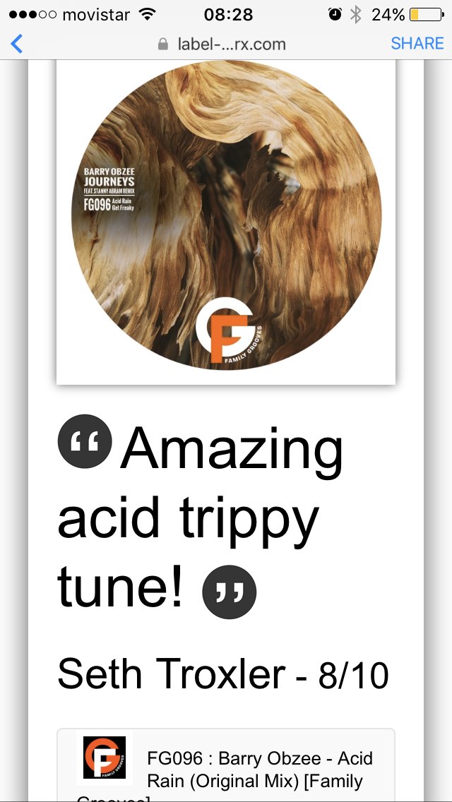 Big Thanks to <a href="/sethtroxler/">Here's Troxy</a> for the kind words and support on my forthcoming release on <a href="/FamilyGrooves/">FamilyGrooves</a> Label...x