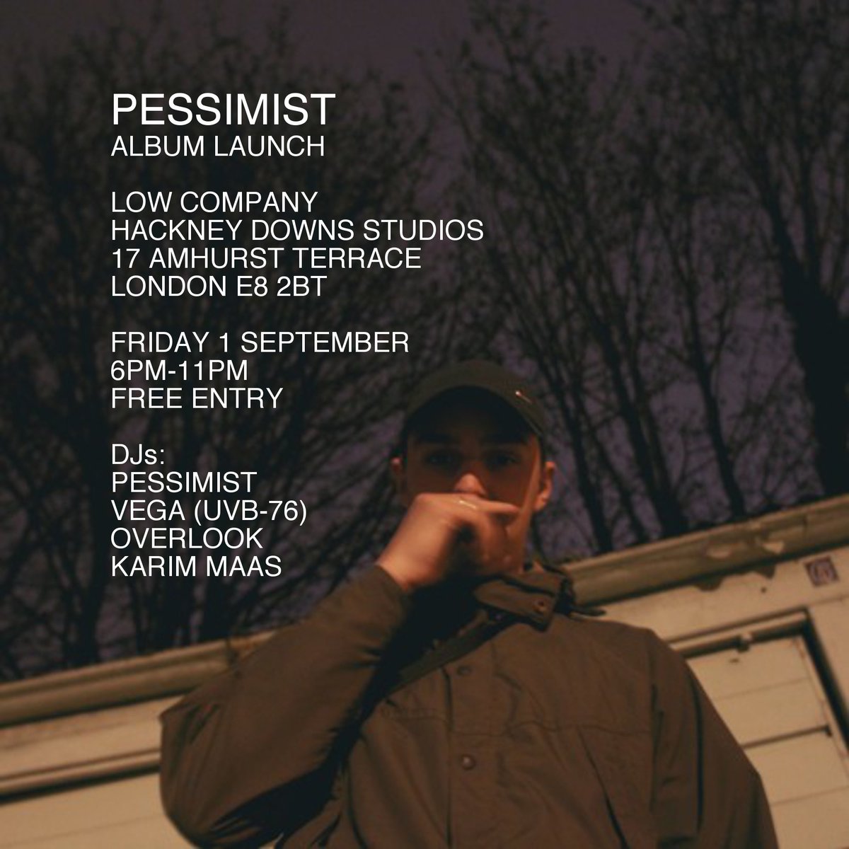 Tonight - <a href="/Pessimistdnb/">Pessimist</a> album launch in-store @lowcompanyrecs, London E8. 6pm-11pm. BYO.