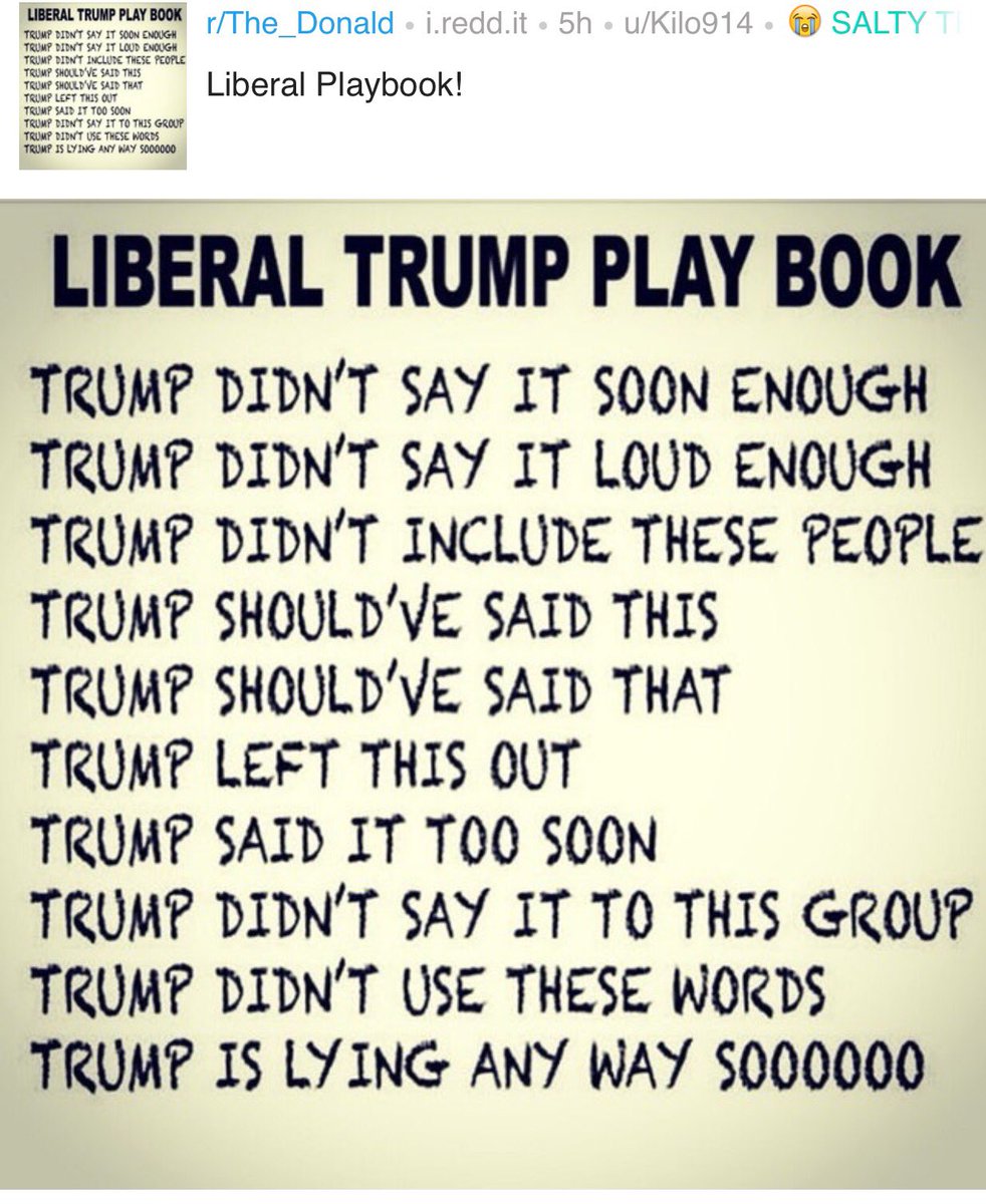 Georgia50469118's tweet photo. Liberal Playbook: Trump
The Donald on Reddit has the BEST memes!🐸

Nothing Trump does is good.
Haters!
#AltLeft #AltLeftMedia #altleftterror https://t.co/PN8qGtLSVc
