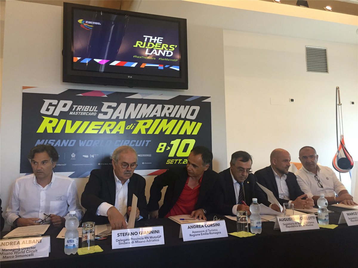 kissmisano's tweet photo. Si apre a @circuitomisano la #conferenzastampa di presentazione di #SanMarinoGP #KiSSMisano @andreacicchetti @turismoER @MisanoAdriatico https://t.co/o7fy1eoCu6