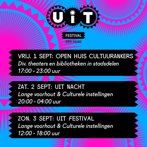 uitfestivaldh's tweet photo. Vandaag is de start van het UIT Festival Den Haag: de trailer van jouw cultuurseizoen! Kijk voor het programma op https://t.co/blhQiRXfHd https://t.co/ysePK1RMyd