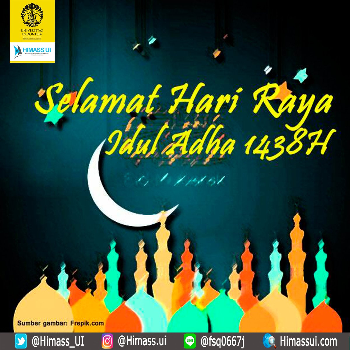 Himass_UI's tweet photo. [IDUL ADHA 1438 H]
Hallo Seperadik!!
Taqobalallahu minna wa minkum
Himass UI mengucapkan
Selamat Hari Raya Idul Adha 1438 H. https://t.co/wecxegVKrO