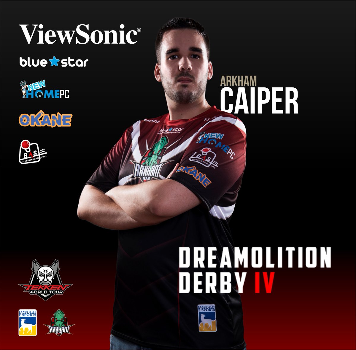ArkhamTeam's tweet photo. @CaiperMG estará compitiendo en el Dreamolition Derby IV de Munich. ¡Mucha suerte! Apóyanos RT & like :D #ArkhamTeam #Caiper #Tekken7 #TWT https://t.co/eC3t2Ky4aM