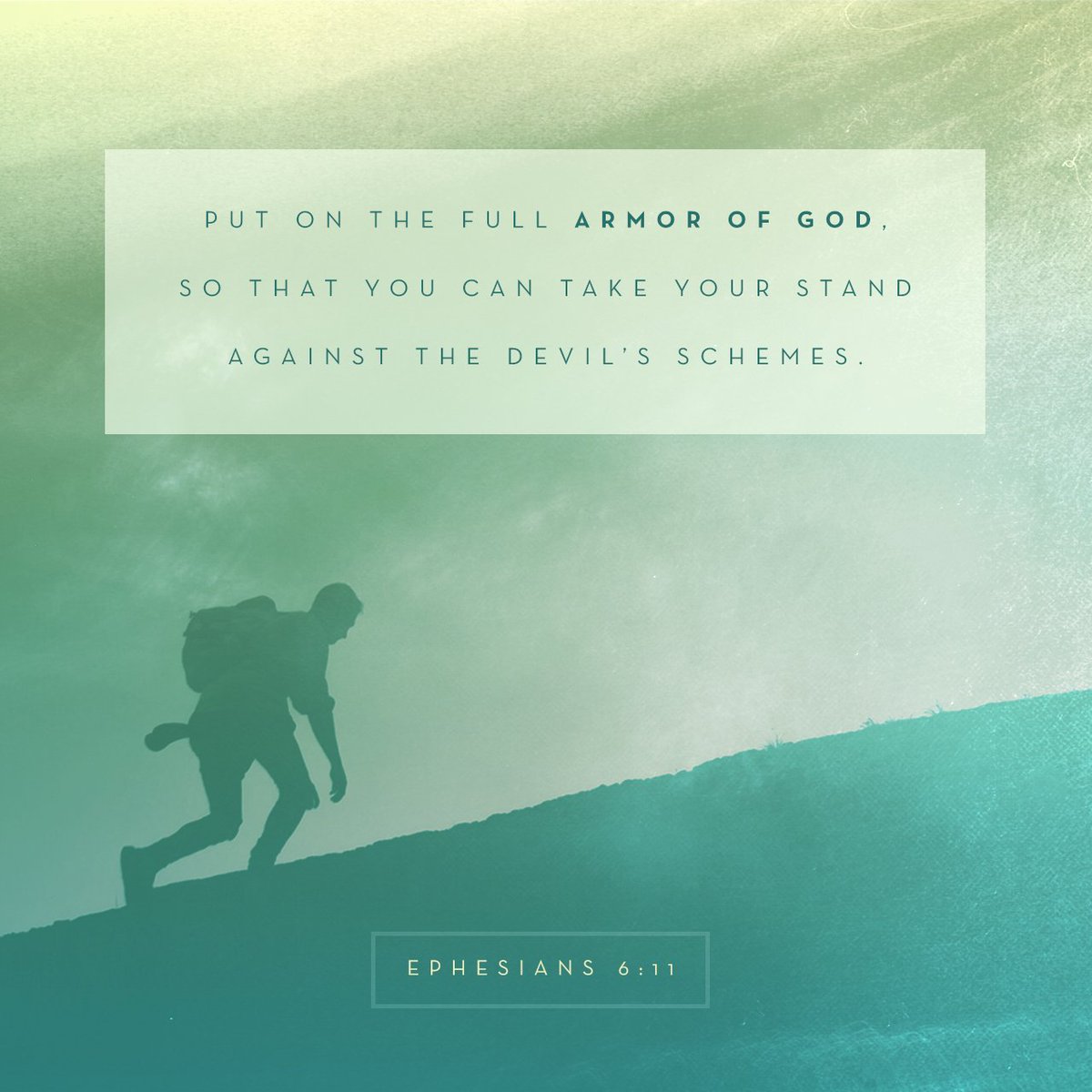Daily_Bible's tweet photo. Put on the full armor of God, so that you can take your stand against the devil’s schemes… https://t.co/7p4OVv1BMG https://t.co/NaBeXVli3b