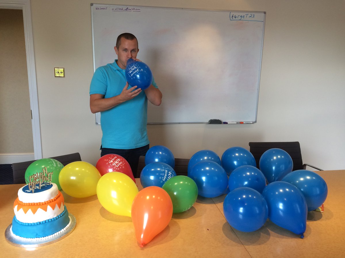 TargetPR's tweet photo. How many #balloons are too many balloons? Feeling light-headed yet @tobyaiken? #Targetat40 #birthday #FridayFeeling https://t.co/dADKwOo0hM