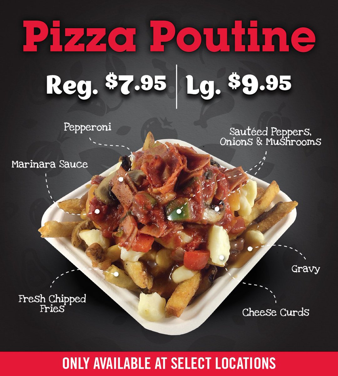 CheeseCurds's tweet photo. We've been in the test kitchen again. We think it's the perfect match. Available all Sept. #pizza #poutine #pizzapoutine #madeinhouse #HFX https://t.co/nQX19Bdazp