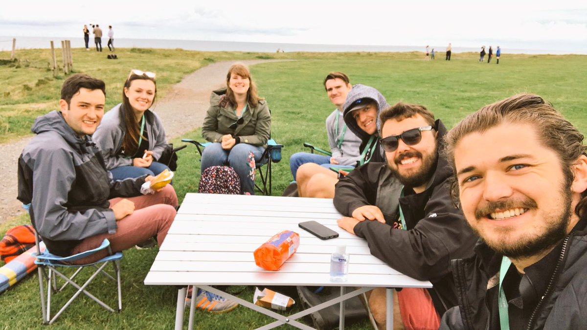 InspiraLiamC's tweet photo. Staff taking a well earned break after a morning of litter picking at Walney Beach! #SocialAction #NCSCumbria https://t.co/o9vqAUt3Qx