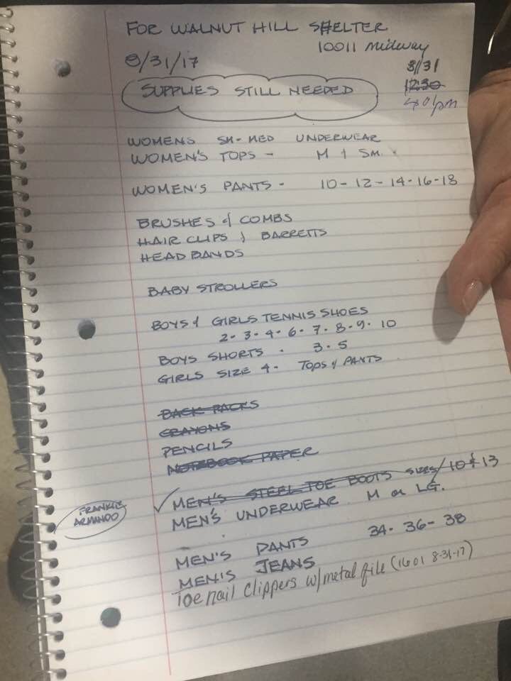 mr2matt's tweet image. Melissa and Joshua went to Walnut Hill Rec center on Midway and it has needs for Houston. #HelpHouston