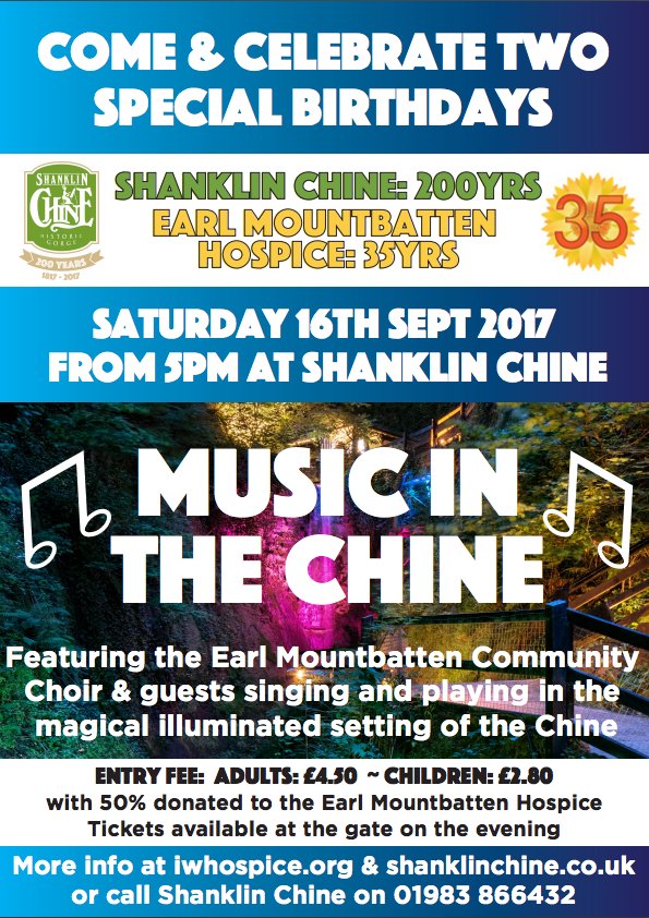 Really excited @EarlMBHospice to host an event with our wonderful partners at Shanklin Chine Join us for an evening of music and celebration