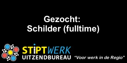 stiptwerk's tweet photo. Op zoek naar een fulltime baan als schilder? Voor info: https://t.co/gp2uGCjE7s #Staphorst #Meppel #Hoogeveen #Steenwijk #vacature #werk https://t.co/MzTN9HDYeR
