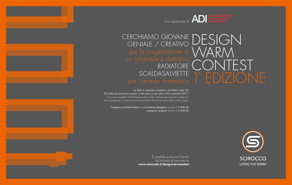 INTERNIMagazine's tweet photo. #DesignWarmContest Al via la prima edizione del concorso di #SciroccoH aperto a studenti e architetti under 40 https://t.co/qieXFWGXe7 https://t.co/6mdKlPgtVb