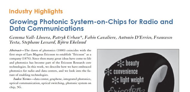 qeifupa's tweet photo. La R&amp;S di Ericsson Italia in primo piano sulla IEEE Photonic Society Newsletter di agosto... https://t.co/sqcIvWBTuX #TeamEricsson https://t.co/Ek0LwFAdlx