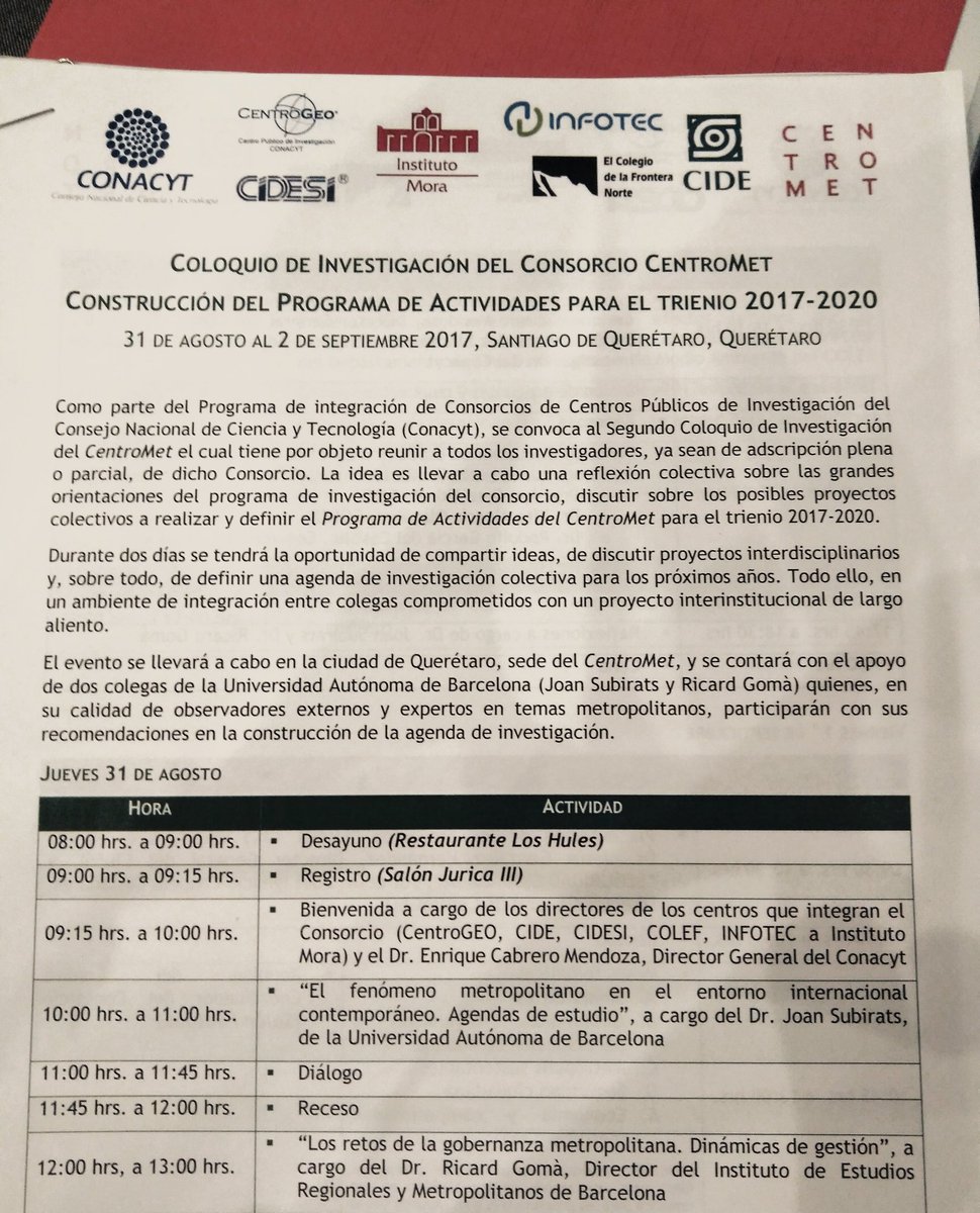 ricardgoma's tweet photo. Conocer para transformar. Redes colaborativas y debates sb agendas de investigación metropolitana (Querétaro, México) Seminario #CentroMet https://t.co/nHMA5qdcvh