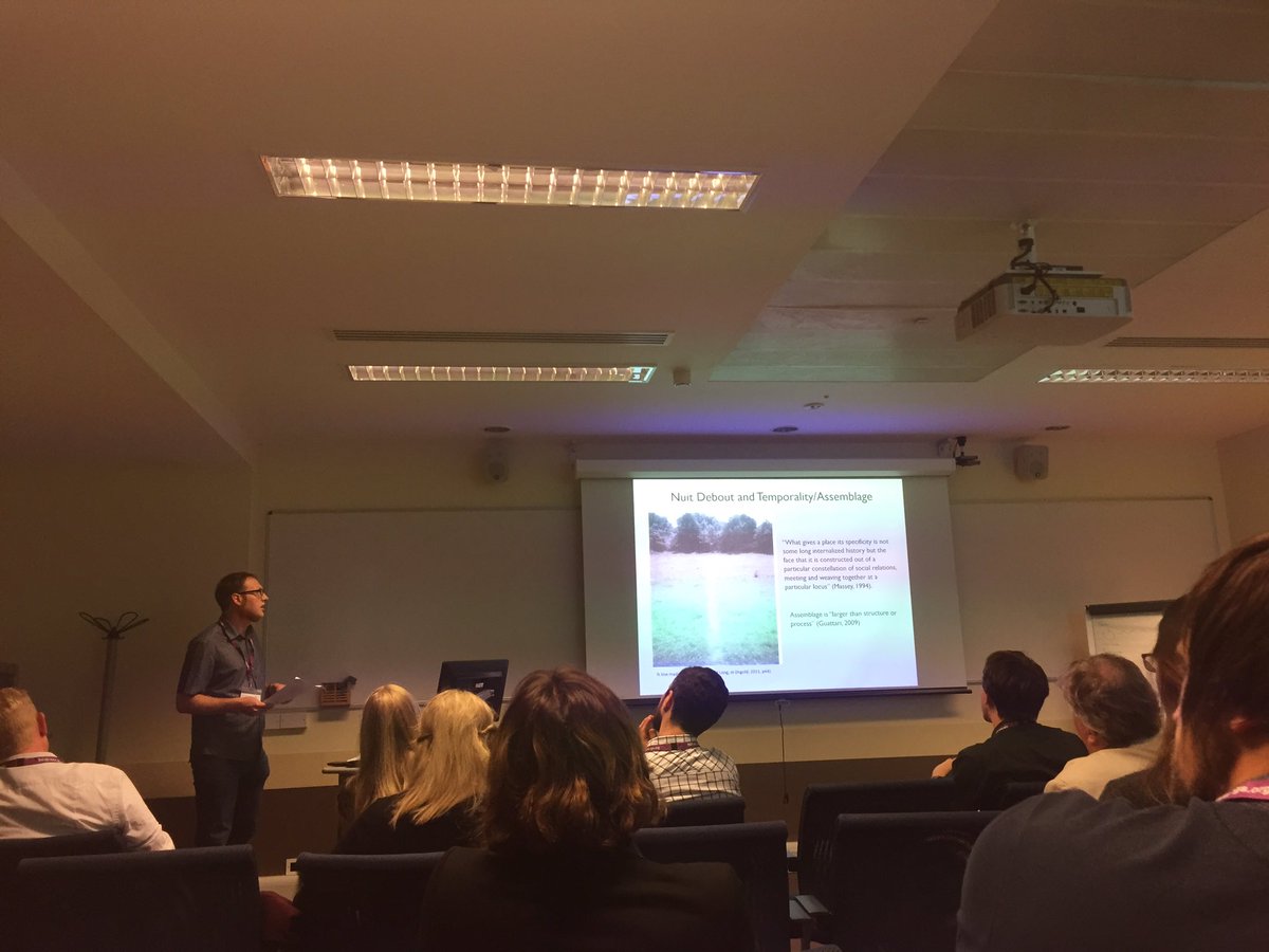 olivia_r_mason's tweet photo. Enjoying discussions of lines and Tim Ingold by @WhatIsRobShaw and @MikeDuggan4 in session on placeless and place making @RGS_IBG #rgs2017 https://t.co/RwYOBTtN2j