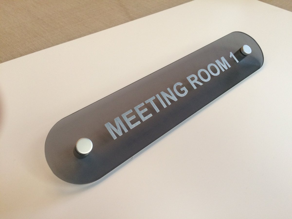 SafetySignsPPE's tweet photo. Do you have trouble with people entering the wrong meeting room? Make it clear with our prestige range of meeting room signs #signage https://t.co/xoiJHO3VIX
