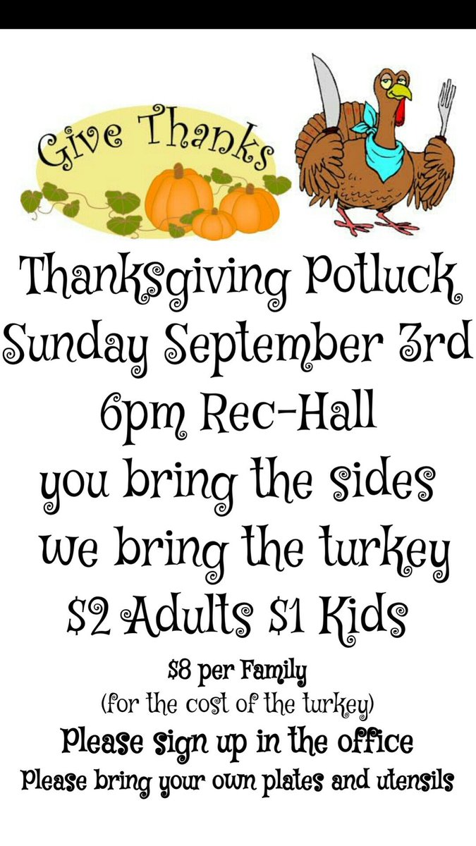 LakesidePines's tweet photo. #lakesidepinescampground #thanksgivingpotluck https://t.co/ZWaMLZkJpr