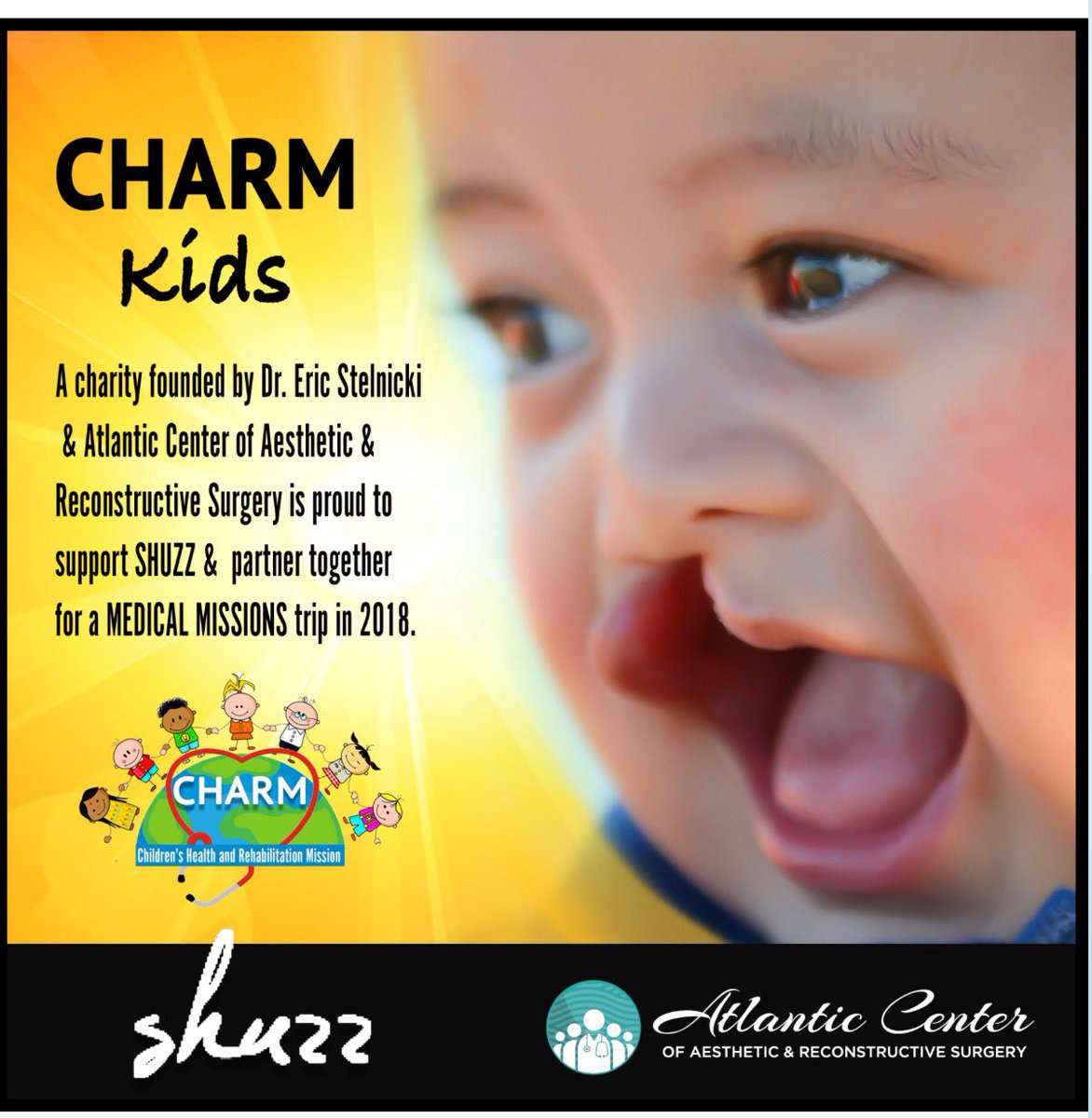 CHARM_kids's tweet photo. @CHARM_kids @AtlanticDoctors @drstelnicki @SHUZZORG Proud supporters of #Shuzz #MedicalMissions #CommunityPartnerships #HelpKids #charity https://t.co/W90BMsO7ZM
