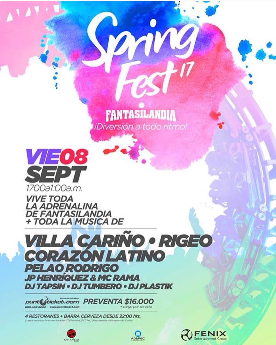 _ossom's tweet photo. Imperdible‼️👏🏼 Se viene el #SpringFest17 en @Fantasilandia y tenemos #concurso ‼️gracias a @ProductoraFenix 🎢 https://t.co/pDSQBYqmTn RT https://t.co/SVjInw4oEk