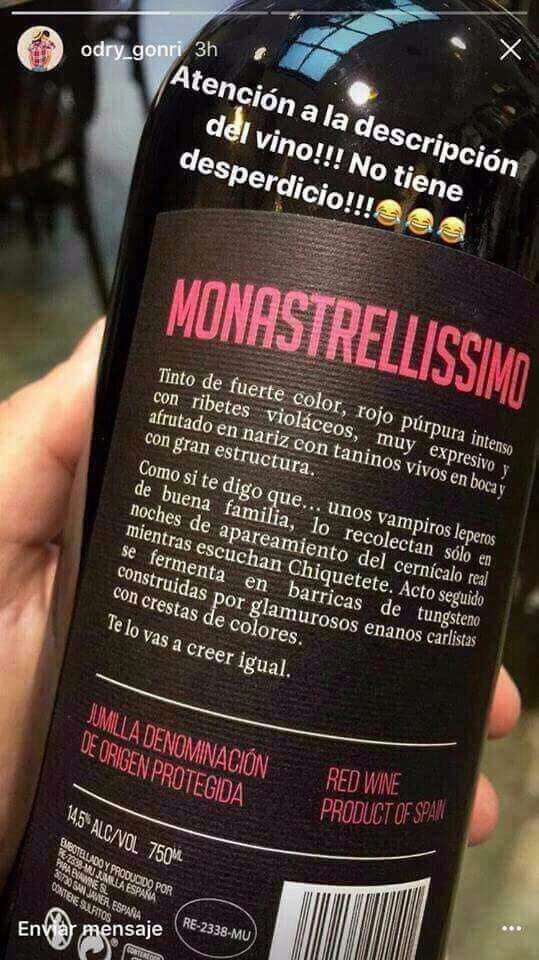seomental's tweet photo. Qué risa con el #copywriting de #Monastrellisimo con sus "leperos vampiros" y "enanos carlistas" XD cc @c_isabelromero https://t.co/9H9UqsOaEu