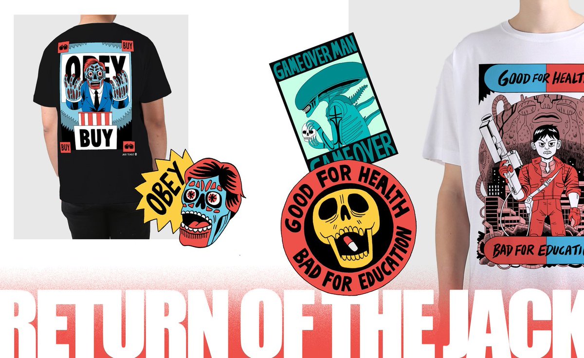 illustratedMND's tweet photo. @jackteagle capsule collection pre-order is live! 
https://t.co/r9OLX7URyY
#theylive #akira #aliens #tshirt #preorder #jackteagle #pin https://t.co/AVKuXVSHVd