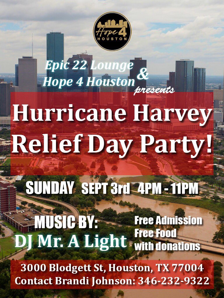Hope4Houston's tweet image. Come out and donate for a good cause! Toiletry items and other necessities needed! Spare what you can #houstontx #hurricaneharvey #relief