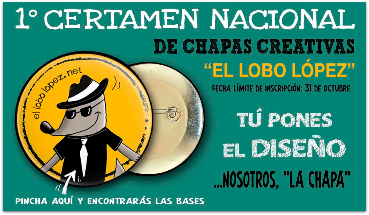 marcolopez_es's tweet photo. Abierto el plazo de inscripción al 1º #Certamen Nacional de #Chapas Creativas "El Lobo López" Auuuuuuu!! 😃 https://t.co/W2decpx070 https://t.co/LuDokQy8Pi