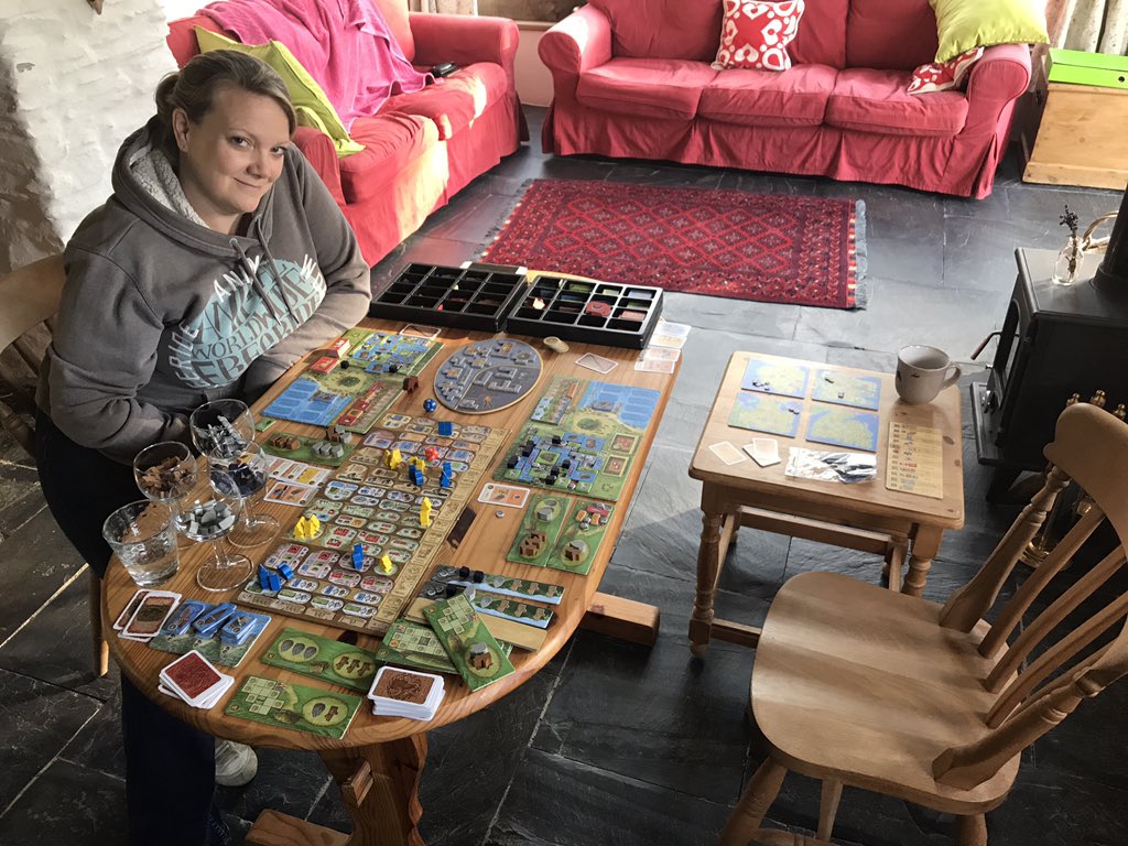 TimPavey's tweet photo. Must get a bigger table next holiday we go on... #FeastForOdin #TableHog @LowPlayerCount #2PlayerWeekend https://t.co/jpwg96jySy