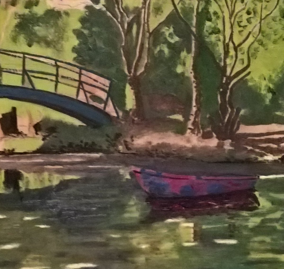 20thcentart's tweet photo. Progress on current #oilpainting #Nottingham #Calverton #monetbridge https://t.co/uQ2W51Iakt