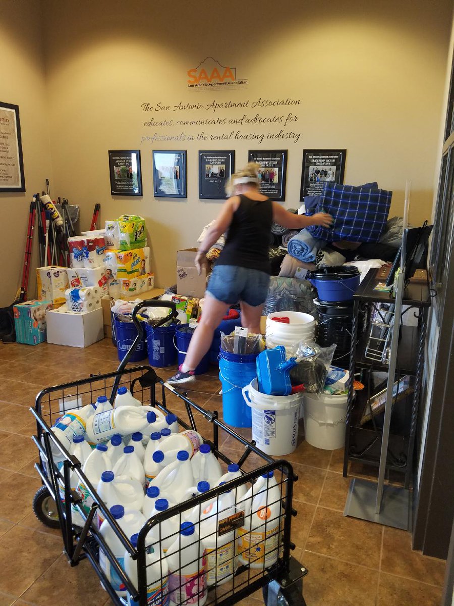 SAAATEXAS's tweet photo. Donations headed down to #Rockport for #HurricaneHarvey relief! Thanks @SAAATEXAS members! #ALLIN4SAAA https://t.co/1a8cdu6aBz