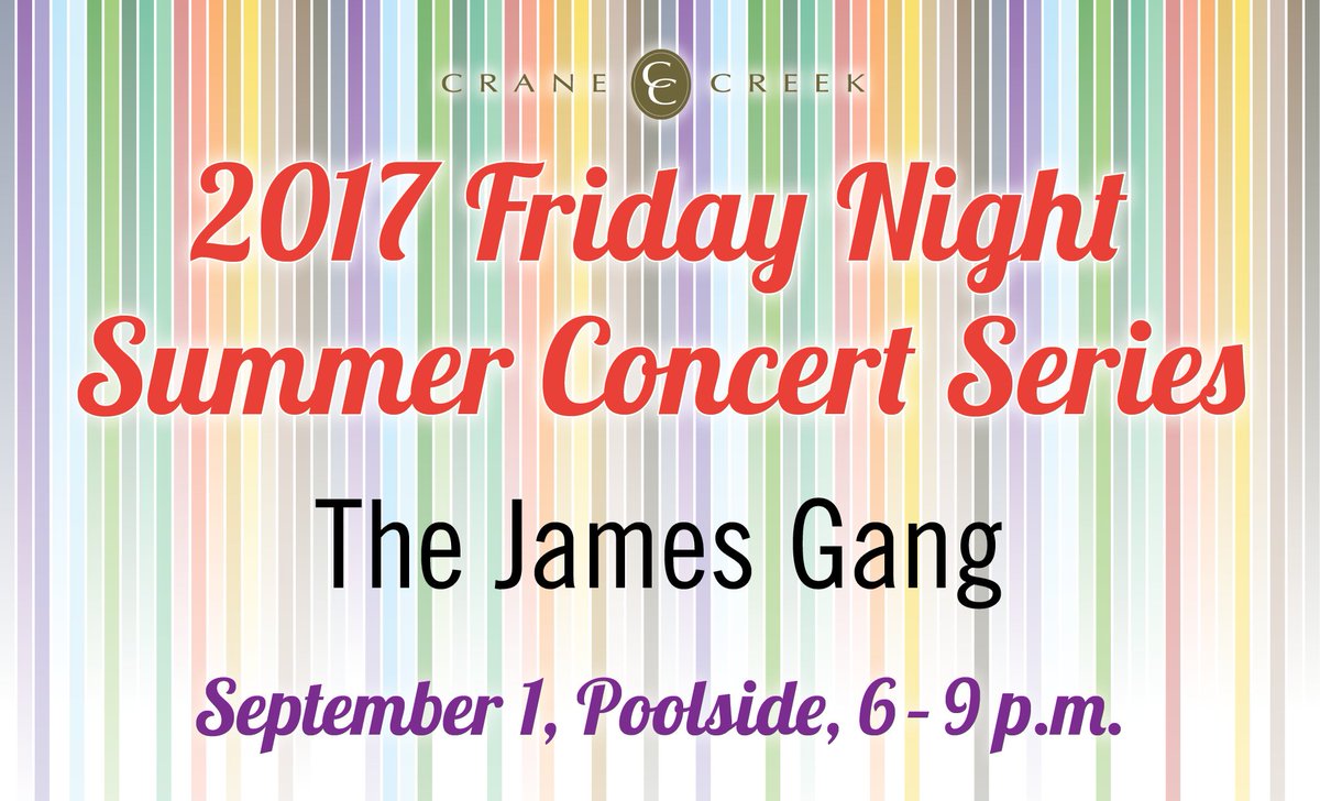 Join us tonight at 6pm for the final performance in our #SummerConcertSeries. The James Gang puts their own twist on songs from every genre.