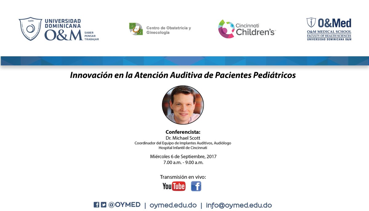El Dr. Michael Scott, estará el 6 de septiembre en el desayuno mensual #OyMed. Pueden seguir su disertación a través de Facebook.
