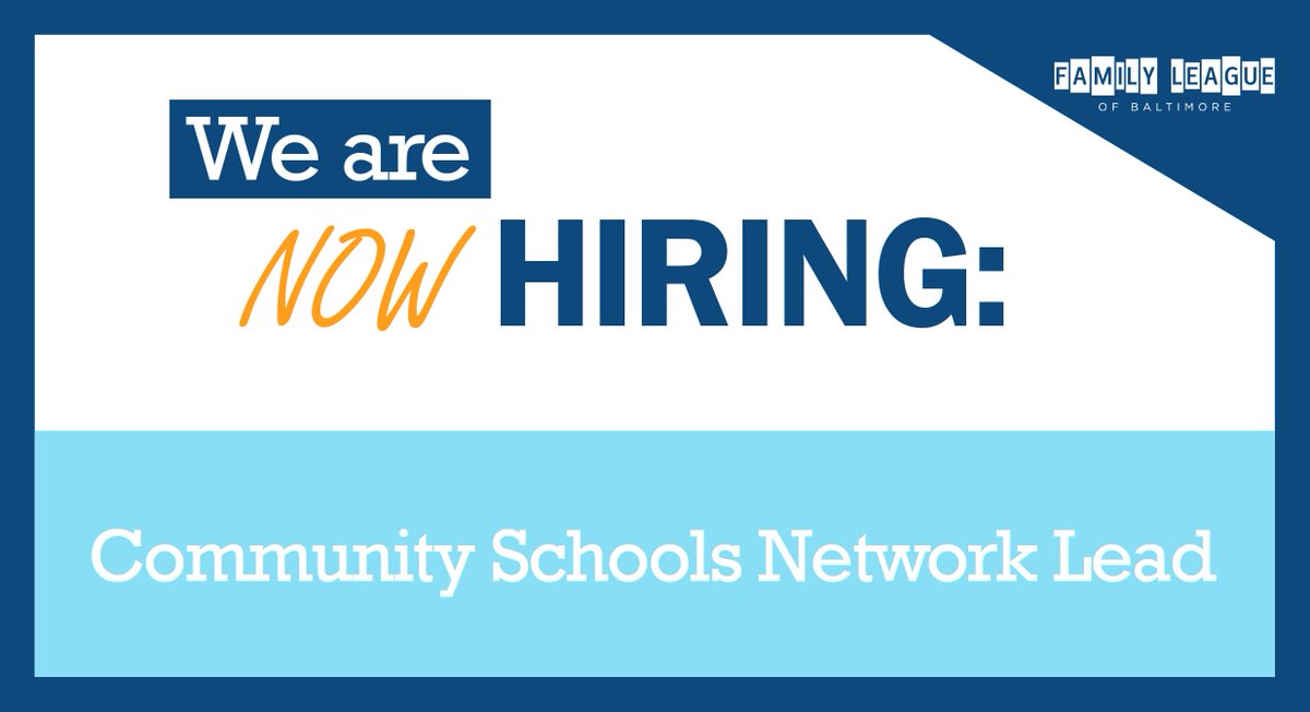 Family_League's tweet photo. Join our team! We’re hiring a Community Schools Network Lead. Learn more &amp; access the application here: https://t.co/Re2xf36tEl https://t.co/LcaaVVe1AT