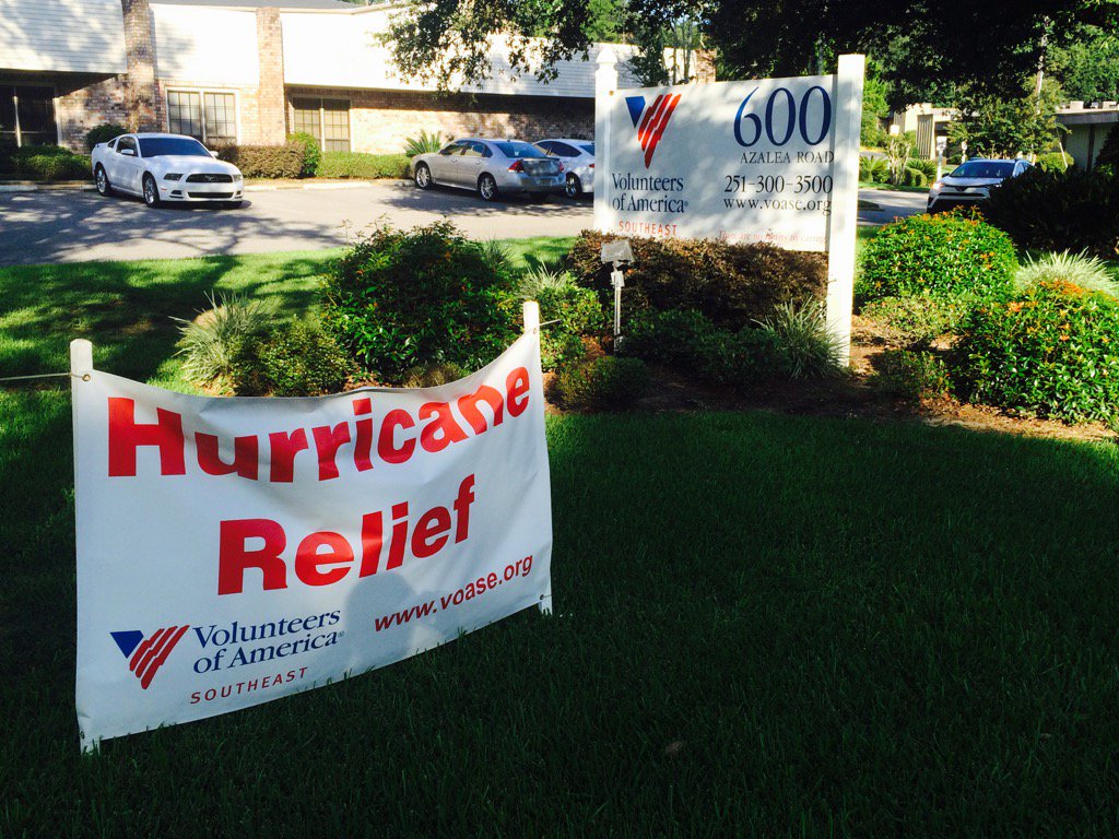 FOX10 and Volunteers of America collecting supplies for people affected by Harvey.  Can donate at 600 Azalea Rd