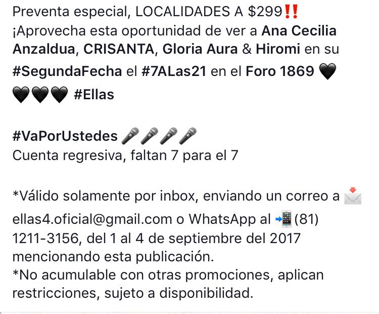 EllasOficial_'s tweet image. #BienvenidoSeptiembre y bienvenido el precio especial: LOCALIDADES A $299 para que no te quedes sin ver a #Ellas el #7ALas21 #VaPorUstedes 🎉